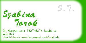 szabina torok business card